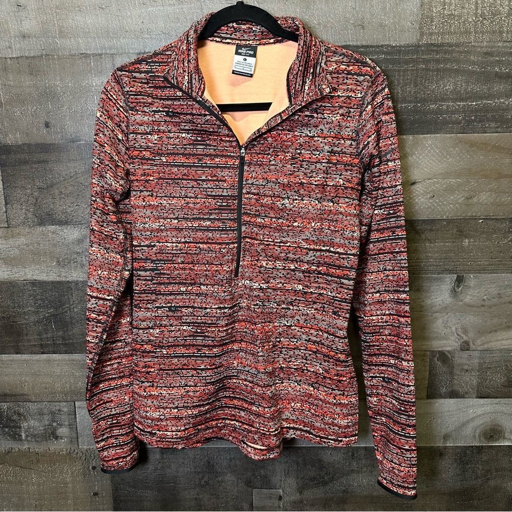 Nike | Therma-Fit | Red Orange quarter Zip Sz large
